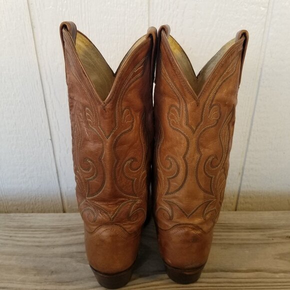 Vintage Goatskin Mens Brown Leather Cowboy Western Boots 9.5 D 16776 USA - Picture 14 of 14